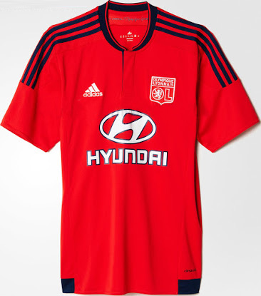 2015-16 Lyon Away Soccer Jersey Red